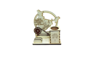 Wooden Pen Stand with map