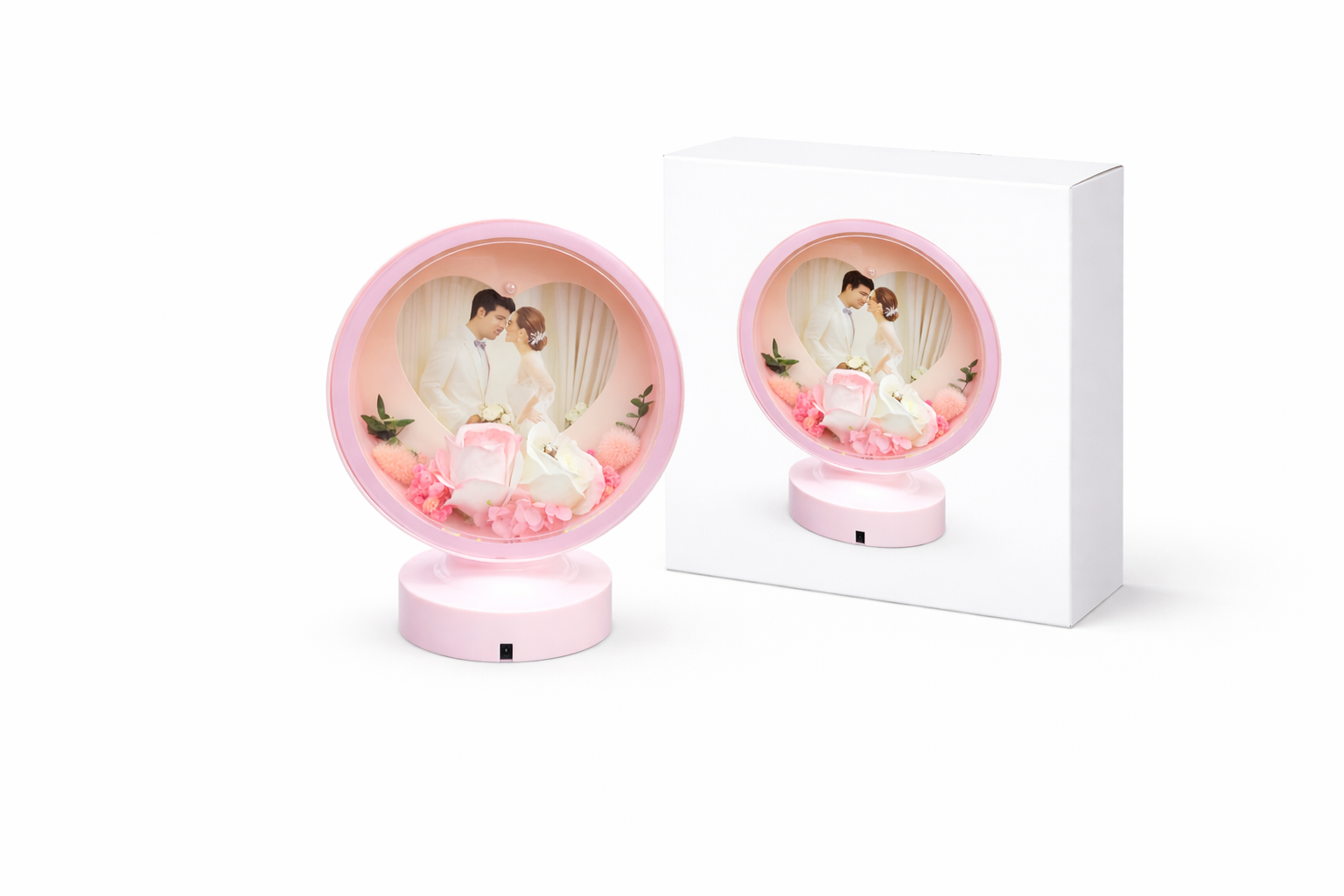 Love With Rose and Ring Led Photoframe