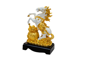 Marble Gold Horse Statue
