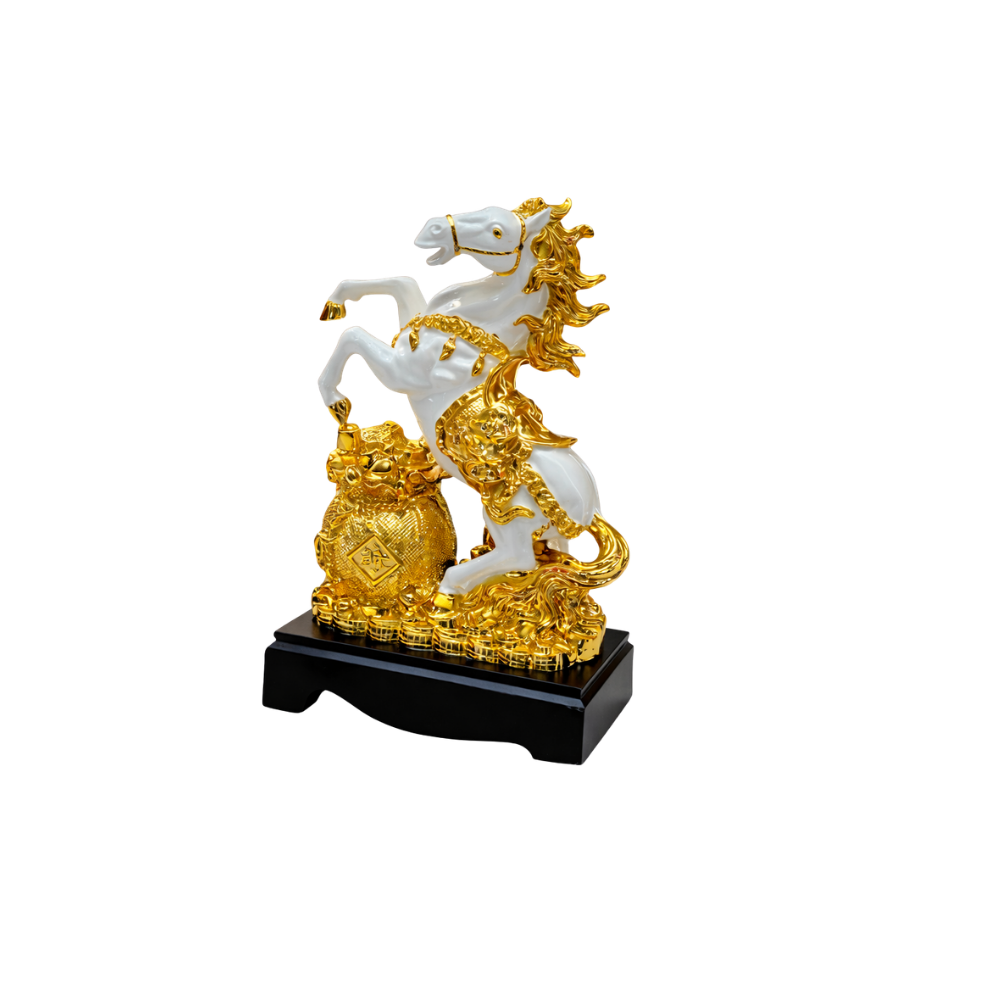Marble Gold Horse Statue